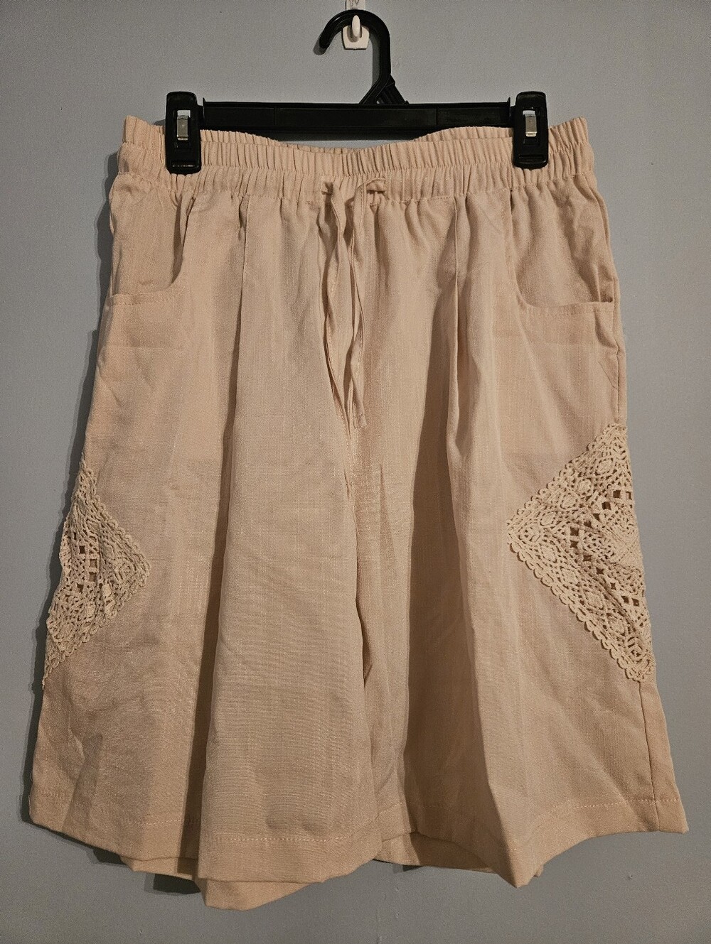 Crocheted Linen Shorts